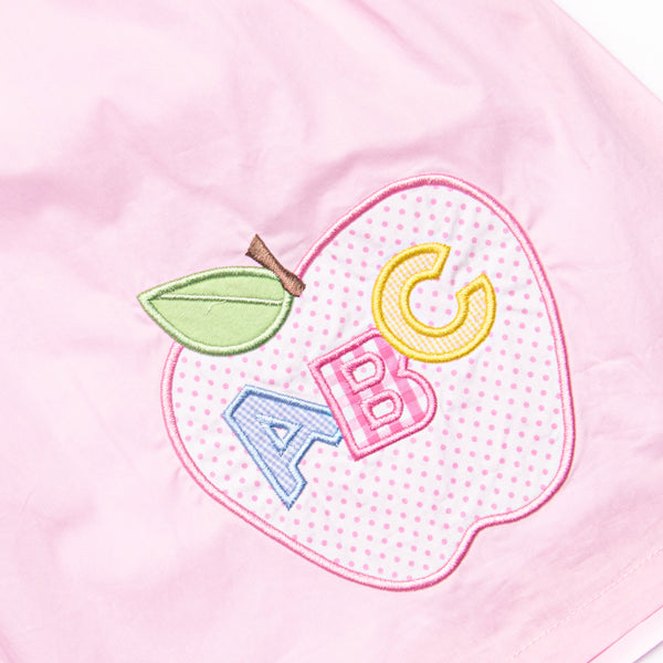 ABC Apple Applique Dress, Pink