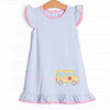 Wheels on the Bus Applique Dress, Blue