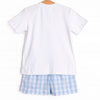 All the Feels Smocked Short Set, Blue Check