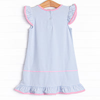 Wheels on the Bus Applique Dress, Blue