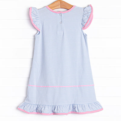 Wheels on the Bus Applique Dress, Blue