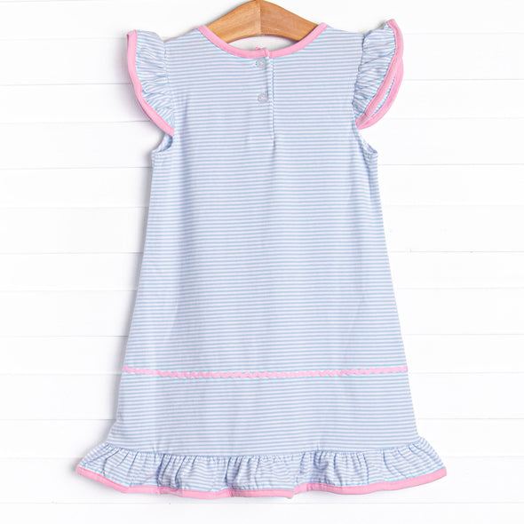 Wheels on the Bus Applique Dress, Blue