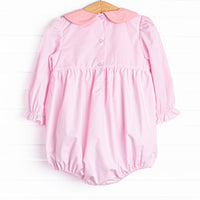 Letters to Santa Smocked Bubble, Pink