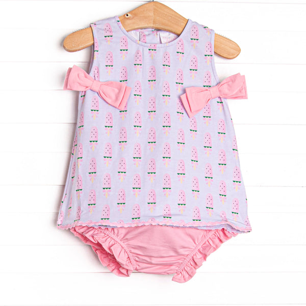 Watermelon Pop Side Tie Diaper Set, Purple