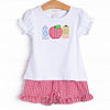 A+ Essentials Applique Ruffle Short Set, Red