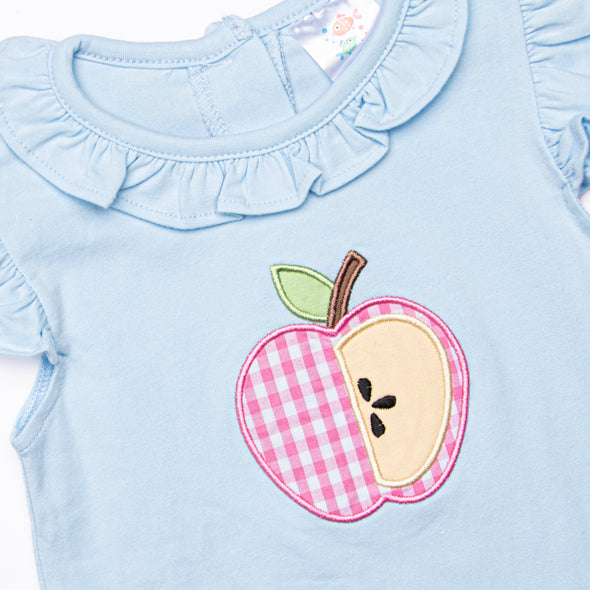 Snack Time Slices Applique Ruffle Short Set, Blue