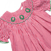 Holiday Wreath Trio Smocked Legging Set, Red