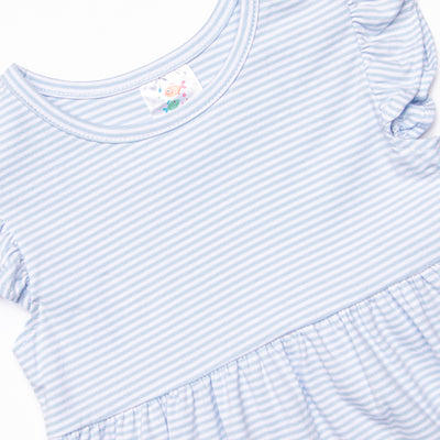Snack Time Slices Applique Dress, Blue