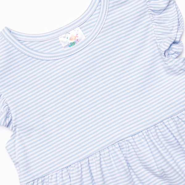 Snack Time Slices Applique Dress, Blue