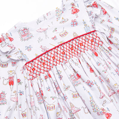 Christmas Tree Tales Smocked Legging Set, Red