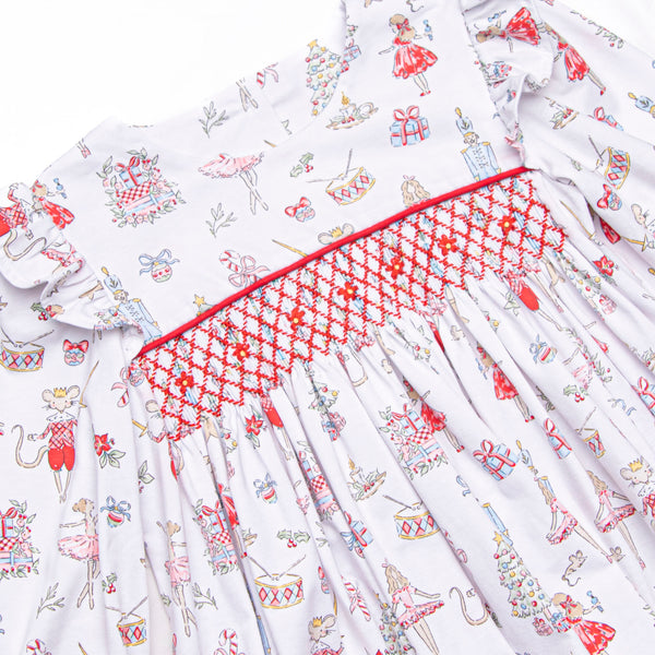 Christmas Tree Tales Smocked Legging Set, Red