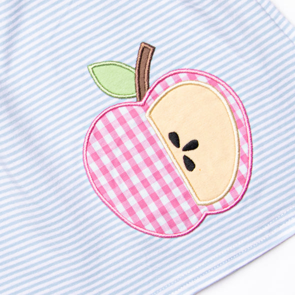 Snack Time Slices Applique Dress, Blue