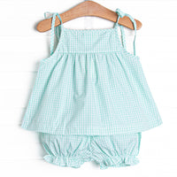 Blue Sky Balloons Smocked Bloomer Set, Green