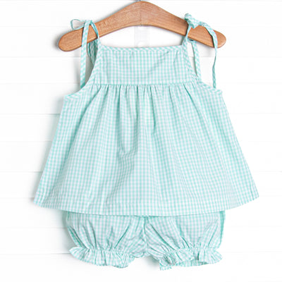 Blue Sky Balloons Smocked Bloomer Set, Green