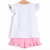 Ready To Learn Applique Ruffle Short Set, Pink