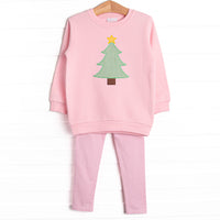 Star So Bright Applique Sweatshirt Legging Set, Pink