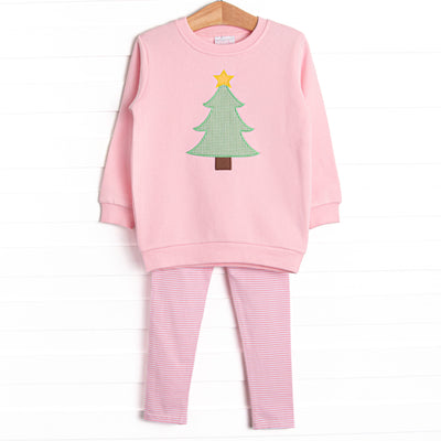 Star So Bright Applique Sweatshirt Legging Set, Pink