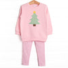 Star So Bright Applique Sweatshirt Legging Set, Pink