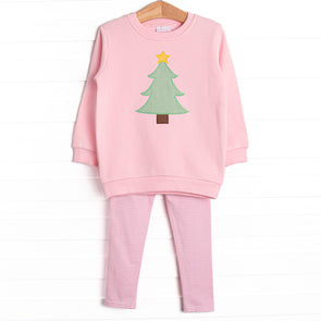 Star So Bright Applique Sweatshirt Legging Set, Pink