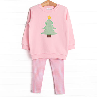 Star So Bright Applique Sweatshirt Legging Set, Pink