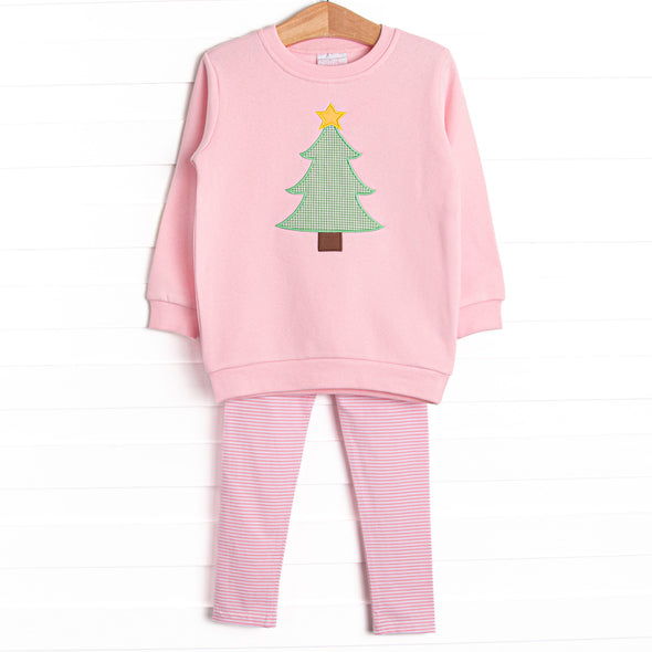 Star So Bright Applique Sweatshirt Legging Set, Pink