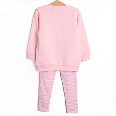Star So Bright Applique Sweatshirt Legging Set, Pink