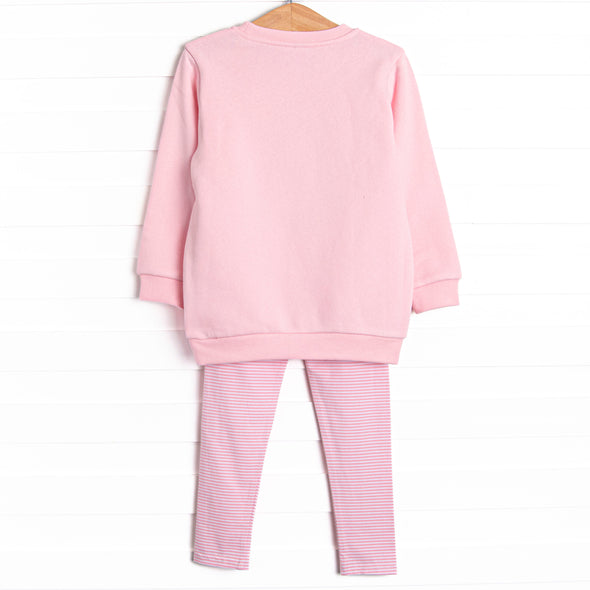 Star So Bright Applique Sweatshirt Legging Set, Pink