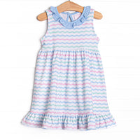 Ric Rac Rays Ruffle Dress, Blue