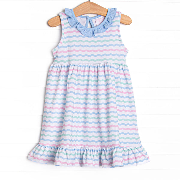 Ric Rac Rays Ruffle Dress, Blue
