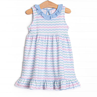 blue drop waist mini dress Odette Ric Rac Mini Dress in Blue