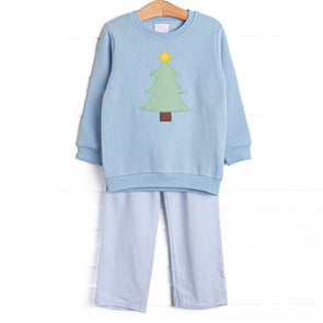Star So Bright Applique Sweatshirt Pant Set, Blue