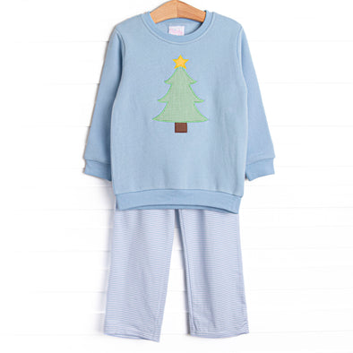 Star So Bright Applique Sweatshirt Pant Set, Blue