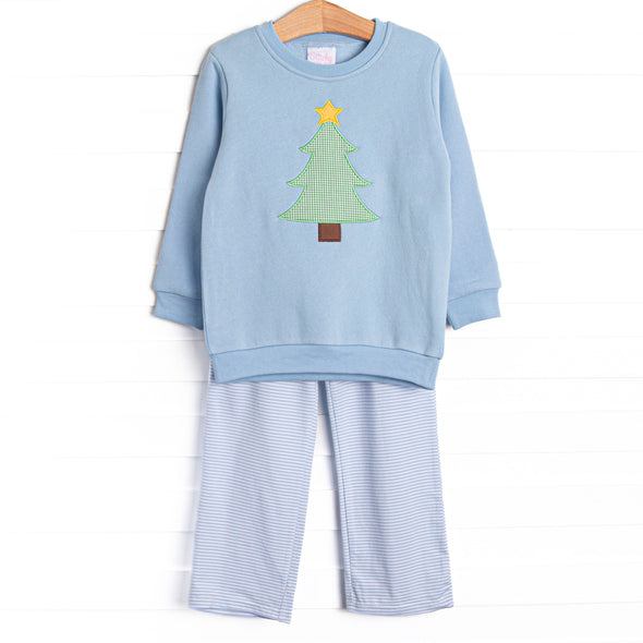 Star So Bright Applique Sweatshirt Pant Set, Blue