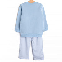 Star So Bright Applique Sweatshirt Pant Set, Blue