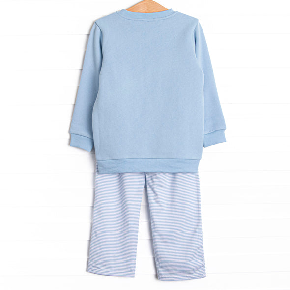 Star So Bright Applique Sweatshirt Pant Set, Blue
