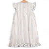 Rainbow Waves Applique Dress, Blue