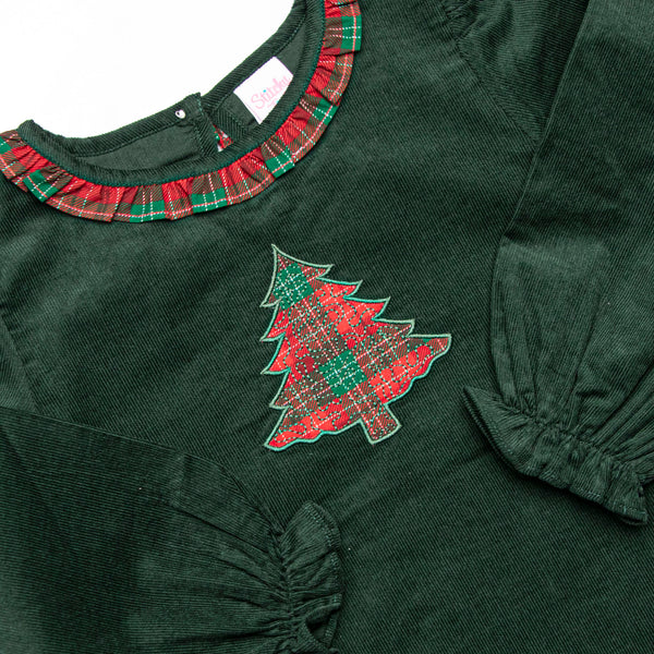 Tartan Trees Applique Bubble, Green