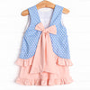 Blue Whale Waters Smocked Ruffle Short Set, Blue