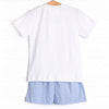 My First Day Smocked Short Set, Blue