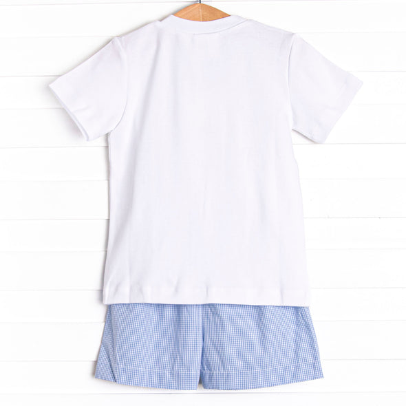 My First Day Smocked Short Set, Blue