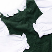 Tartan Trees Applique Dress Set, Green