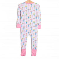 Garden Party Petals Bamboo Zippy Pajama, Pink