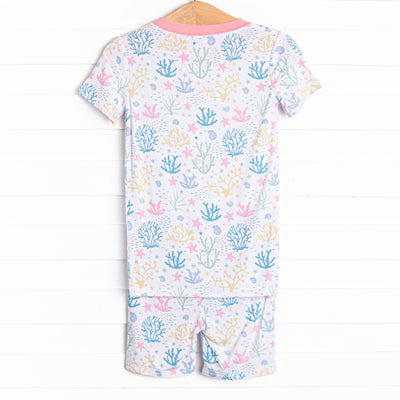 Coral Reef Florals Bamboo Pajama Short Set, Pink