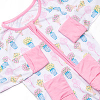 Garden Party Petals Bamboo Zippy Pajama, Pink