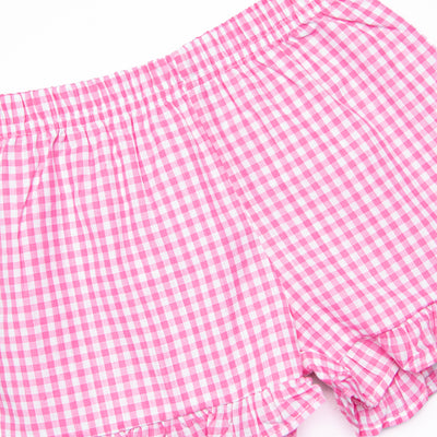 First Day Favorites Embroidered Ruffle Short Set, Pink