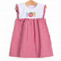 A+ Essentials Applique Dress, Red