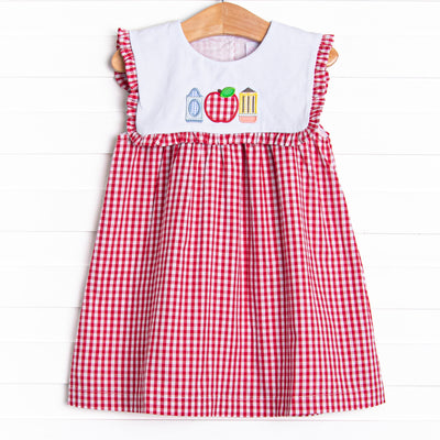 A+ Essentials Applique Dress, Red
