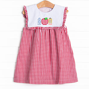 A+ Essentials Applique Dress, Red