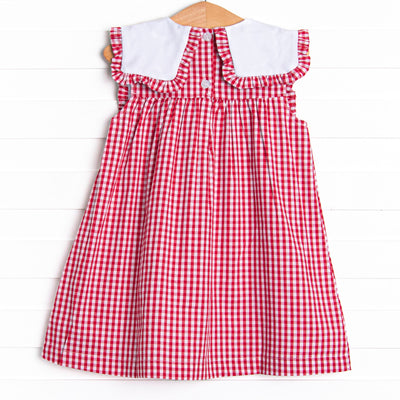 A+ Essentials Applique Dress, Red