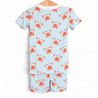 Sand Crab Sleeper Bamboo Pajama Short Set, Blue